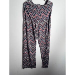 Living Doll Los Angeles Chevron Palazzo Pants 1X Wide Leg Zig Zag Boho Knit USA